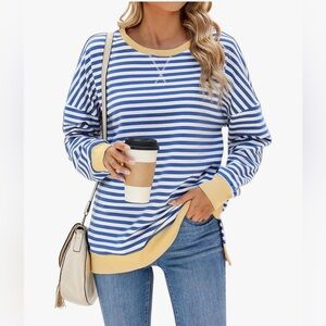 Besshopie Striped Tunic Top